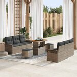 vidaXL Ensemble de canapé de jardin 9 Pièces Gris 90 x 55 x 71 cm