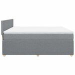 vidaXL Sommier à lattes de lit avec matelas Gris clair 180x200cm Tissu