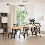 vidaXL Pieds de table à manger en U 2 pièces Noir 50 x (72-73) cm Acier