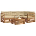 vidaXL Ensemble de canapés d'extérieur 5 Pièces Naturel et Beige