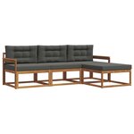 vidaXL Ensemble de canapés d'extérieur 4 pc Naturel et Anthracite