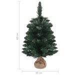 vidaXL Sapin de Noël artificiel avec support Vert 60 cm PVC