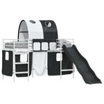 vidaXL Lit mezzanine pour enfants Blanc et Noir 74 5 x 190 cm Métал