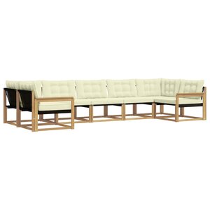vidaXL Ensemble de canapés d'extérieur 7 pc Blanc et crème