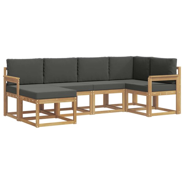 vidaXL Ensemble de canapés d'extérieur 6 Pièces Blanc et anthracite