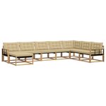vidaXL Ensemble de canapés d'extérieur 8 Pièces Blanc et Beige