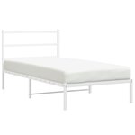 vidaXL Cadre de lit métal sans matelas et tête de lit blanc 100x190 cm