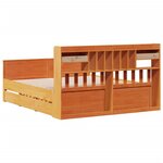 vidaXL Lit bibliothèque sans matelas cire marron 180x200 cm pin massif