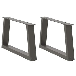 vidaXL Pieds de table basse en forme de V  2 pièces  anthracite  50 x (30-31 3) cm  acier