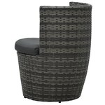 vidaXL Ensemble de bistro 3 Pièces avec coussins Résine tressée Gris