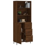 vidaXL Buffet haut Chêne marron 69 5x34x180 cm Bois d'ingénierie