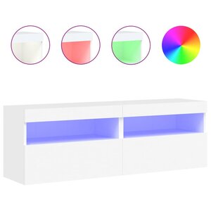 vidaXL Meubles TV muraux avec lumières LED 2 Pièces blanc 60x30x40 cm