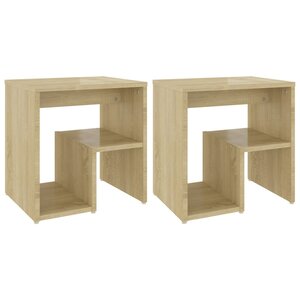 vidaXL Tables de chevet 2Pièces chêne sonoma 40x30x40cm bois d'ingénierie