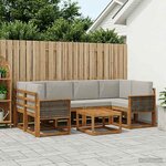 vidaXL Ensemble de canapés d'extérieur 5 Pièces Naturel et gris clair