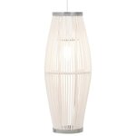 vidaXL Lampe suspendue Blanc Osier 40 W 23x55 cm Ovale E27