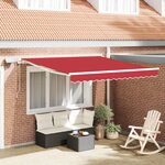 vidaXL Auvent manuel rétractable avec LED Rouge 350x250 cm