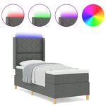 vidaXL Lit à ressorts avec matelas Gris 80 x 200 cm tissu