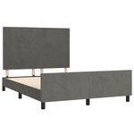 vidaXL Cadre de lit sans matelas gris foncé 140x190 cm velours