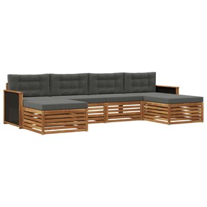 vidaXL Ensembles de canapés avec coussin 6 Pièces Bois d'Acacia Massif