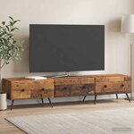 vidaXL Meuble TV Bois ancien 147 x 34 5 x 30 cm Bois d'ingénierie