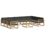 vidaXL Ensemble de canapés d'extérieur 10 pc Blanc et anthracite