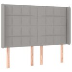 vidaXL Sommier à lattes de lit matelas LED Gris clair 140x200 cm Tissu
