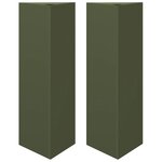 vidaXL Jardinières 2 Pièces vert olive triangulaire 30x26x75 cm acier