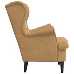 vidaXL Fauteuil marron velours