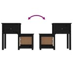 vidaXL Table de chevet Noir 79 5x38x65 5 cm Bois de pin massif