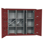 Bloc collectif Leabox  3x3  grade 3  simple face  extérieur  fixation murale  rouge brun ral 3011 finition brillante