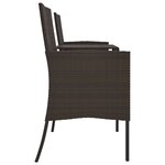 vidaXL Canapé de jardin 2 places et table basse Résine tressée Marron
