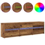 vidaXL Meuble TV avec des lumières à LED avec tiroir avec stockage Marron 180 x 34 x 50 cm