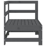 vidaXL Canapé d'angle de jardin gris bois de pin massif