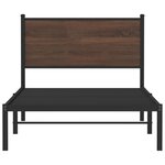 vidaXL Cadre de lit en métal avec tête de lit chêne marron 107x203 cm