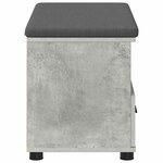 vidaXL Banc d'entrée avec coussin Gris béton 80 x 38 x 46 cm