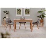 Table à manger extensible LONGFORD - 6 à 10 personnes - Mélaminé chêne - 120-200 x 76 x 80 cm