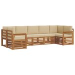 vidaXL Ensemble de canapé d'angle avec coussin 7 Pièces Naturel et Beige
