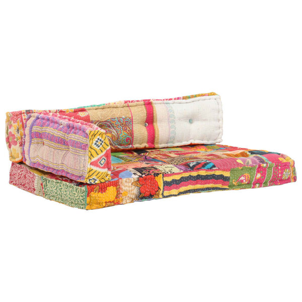 vidaXL Coussin de canapé palette Multicolore Tissu Patchwork