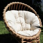 Fauteuil de jardin en osier CLER beige