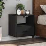 vidaXL Table de chevet murale noir 40x31x39 5 cm