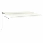 vidaXL Auvent manuel rétractable avec LED 500x350 cm Crème