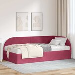 vidaXL Cadre de lit d'angle avec matelas 2 Pièces Vert Velours