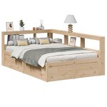 vidaXL Lit bibliothèque sans matelas 140x190 cm bois de pin massif