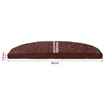 vidaXL Tapis d'escalier auto-adhésifs 15 Pièces Marron 80 x 24 5 x 3 5 cm