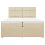 vidaXL Sommier à lattes de lit avec matelas Crème 200x200 cm Tissu