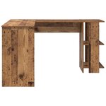 vidaXL Bureau d'angle avec rangement Bois ancien 140 x 113.5 x 75 cm