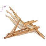 vidaXL Chaise de plage Beige Bois de teck massif