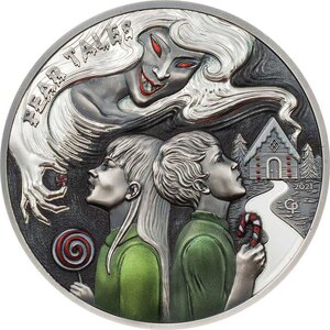Pièce de monnaie en Argent 10 Dollars g 62.2 (2 oz) Millésime 2021 Fear Tales HANSEL AND GRETEL