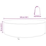 vidaXL Housse pour meubles 320 x 320 x 85 cm Tissu Oxford 210D Rond