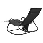 vidaXL Chaise longue Acier et textilène Noir